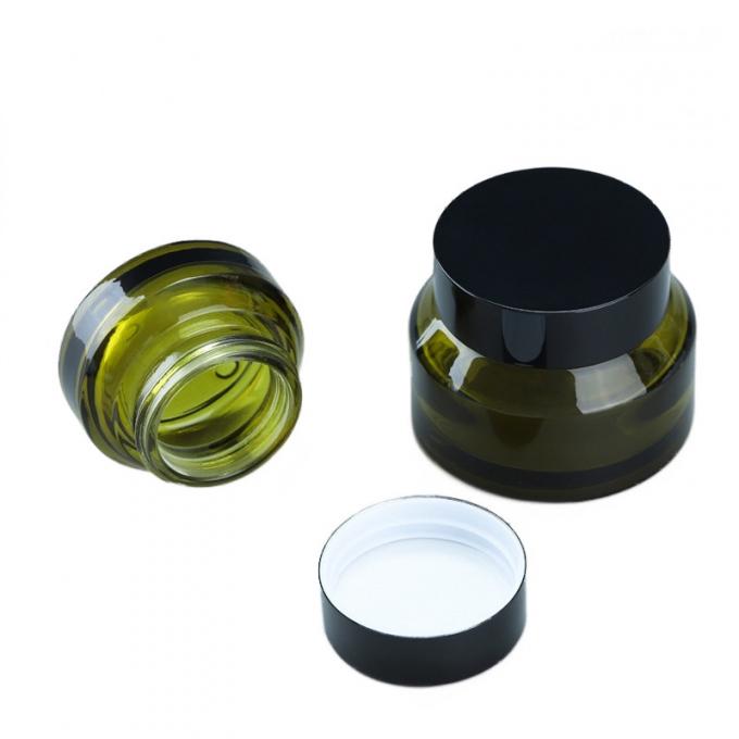 Round Glass Cosmetic Packaging Bottle with Silk Screen Printing 2