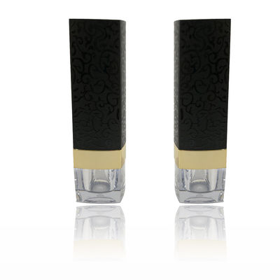 Schöne schwarze leere Lippenstiftverpackung 21*72.7mm Privatlogo