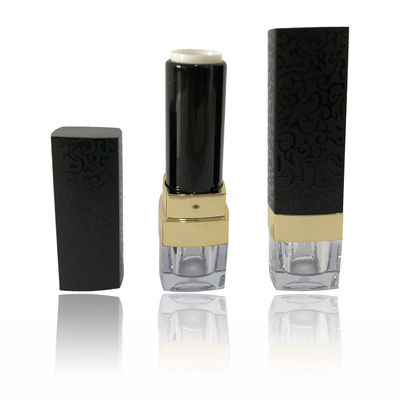 Schöne schwarze leere Lippenstiftverpackung 21*72.7mm Privatlogo