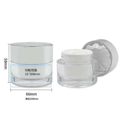 Lecksicherer Diamant-Acryl-Kosmetikglas für Hautpflegecreme Kleiner 30g/50g Behälter