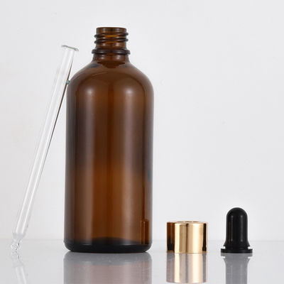 100 ml Transparente Glasbasis Flasche Runde Tropfkappe Kosmetische Verpackung mit kostenloser Probe
