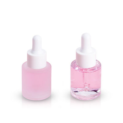 Einfache runde Glasflasche mit kostenlosen Proben Transparente glänzende Oberfläche