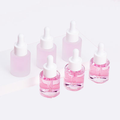 Einfache runde Glasflasche mit kostenlosen Proben Transparente glänzende Oberfläche
